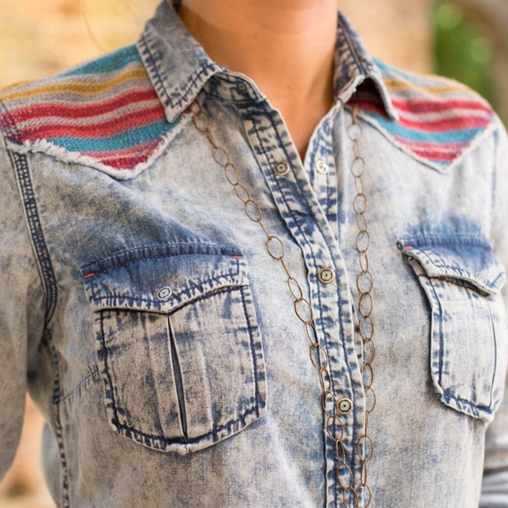 Ryan Michael Women's Southwest Yoke Shirt L071703 2X